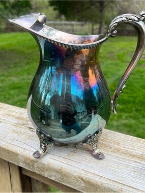 Vintage Bristol Silver-Plated Pitcher with Ornate Handle